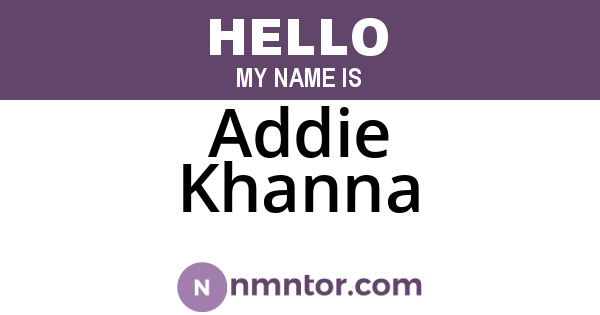 Addie Khanna