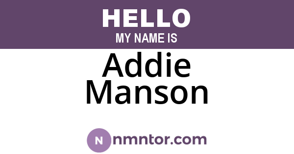 Addie Manson