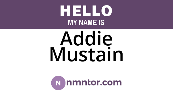 Addie Mustain