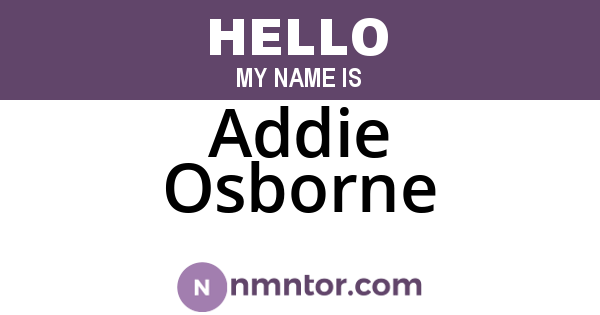 Addie Osborne