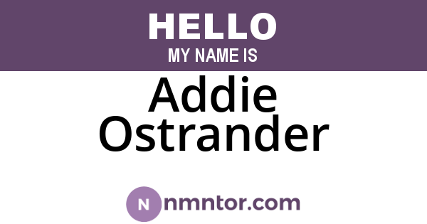 Addie Ostrander
