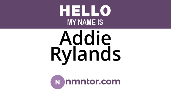 Addie Rylands