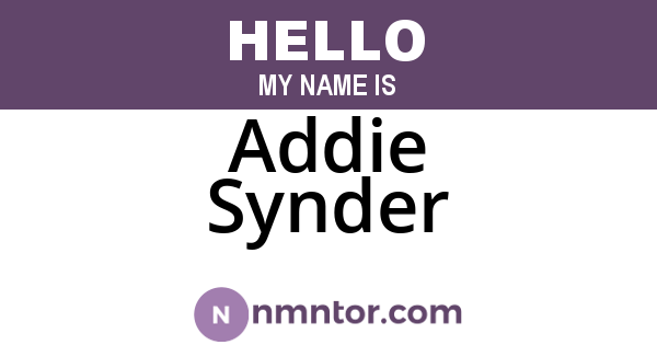 Addie Synder