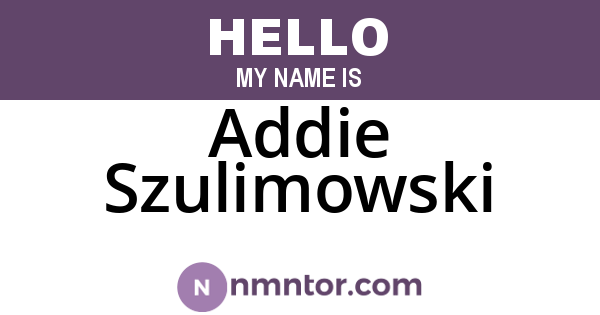 Addie Szulimowski