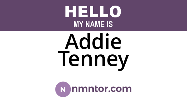 Addie Tenney