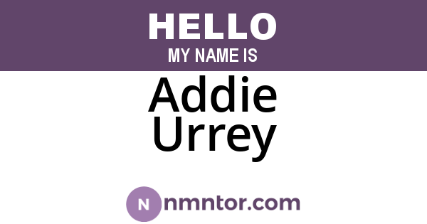 Addie Urrey