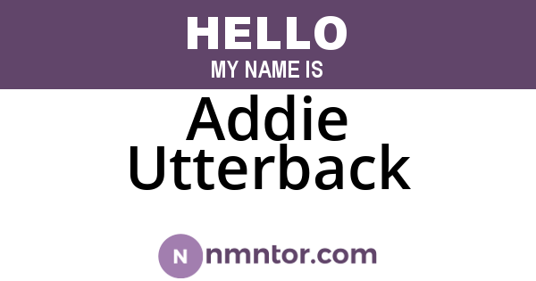 Addie Utterback
