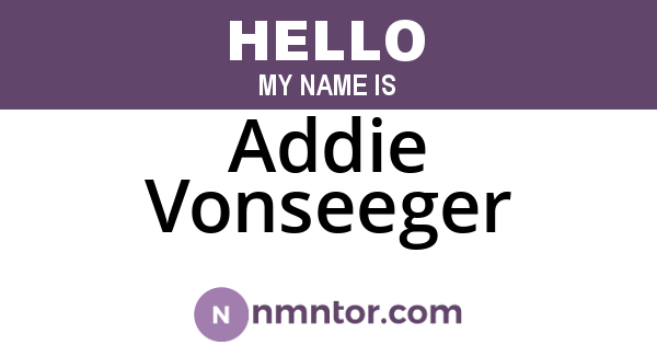 Addie Vonseeger