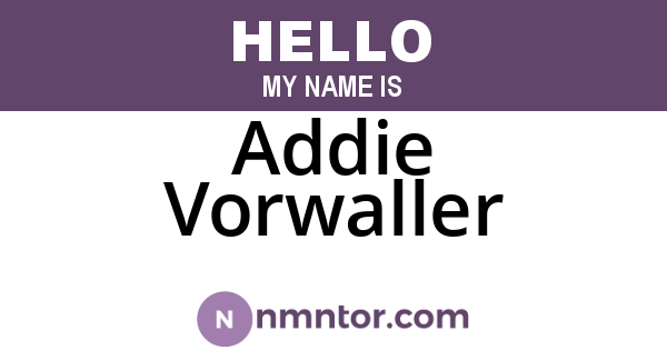 Addie Vorwaller