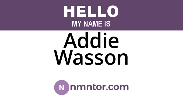 Addie Wasson