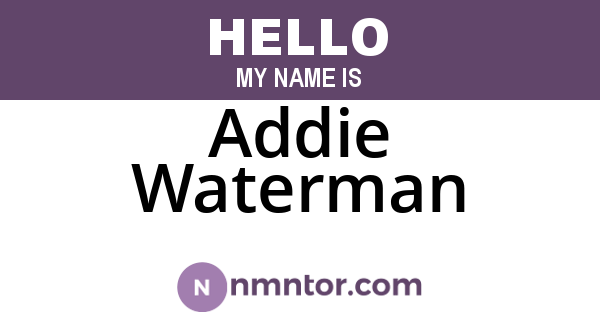 Addie Waterman