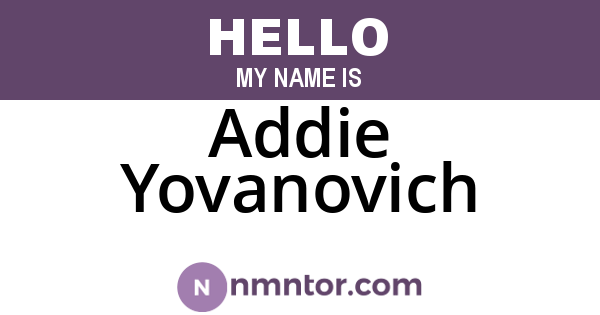 Addie Yovanovich