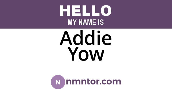 Addie Yow