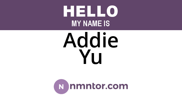 Addie Yu