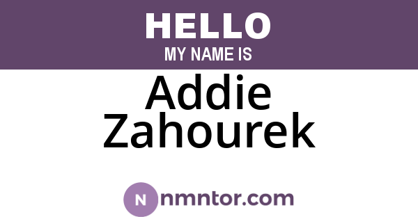 Addie Zahourek