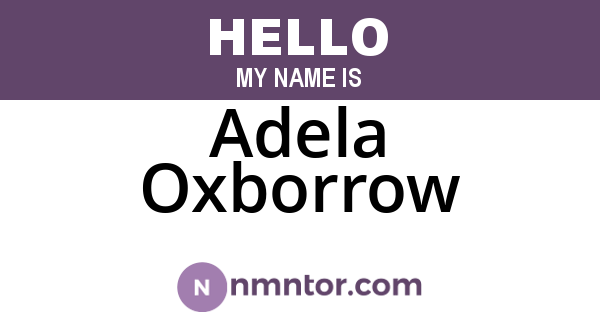 Adela Oxborrow