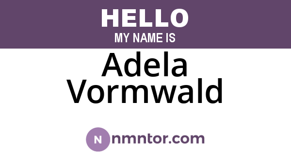 Adela Vormwald