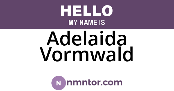 Adelaida Vormwald