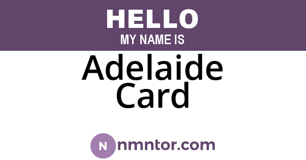 Adelaide Card