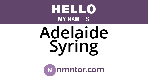 Adelaide Syring