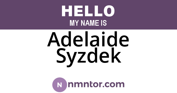 Adelaide Syzdek