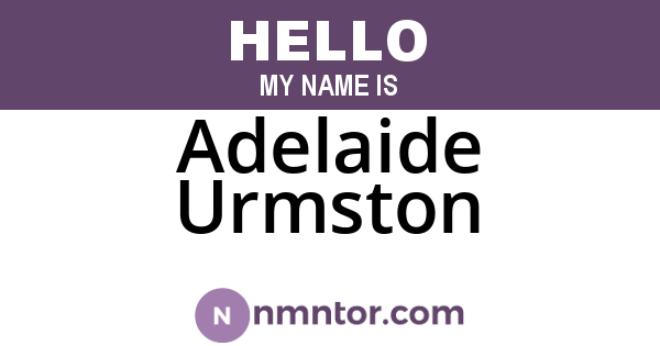 Adelaide Urmston