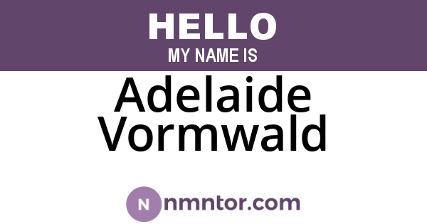 Adelaide Vormwald