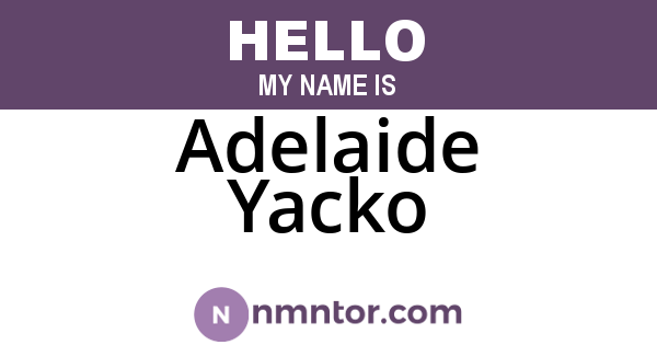 Adelaide Yacko