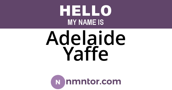Adelaide Yaffe