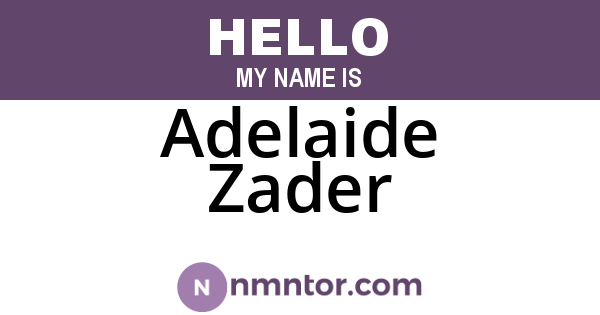Adelaide Zader