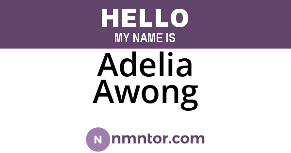 Adelia Awong