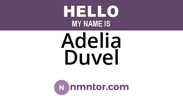 Adelia Duvel