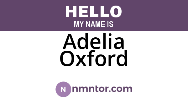 Adelia Oxford