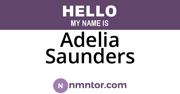 Adelia Saunders