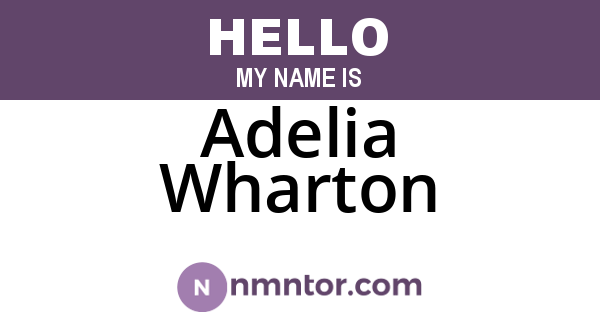 Adelia Wharton