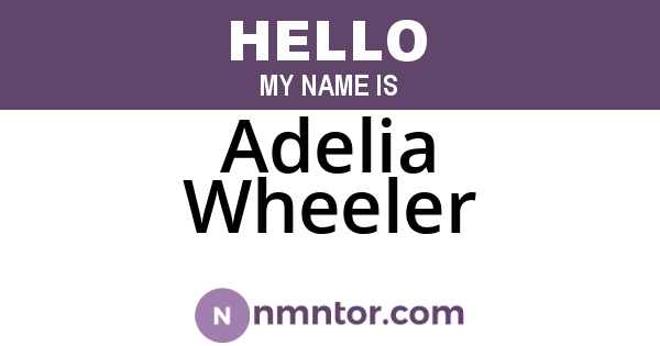 Adelia Wheeler