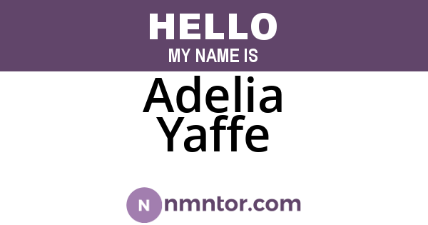Adelia Yaffe
