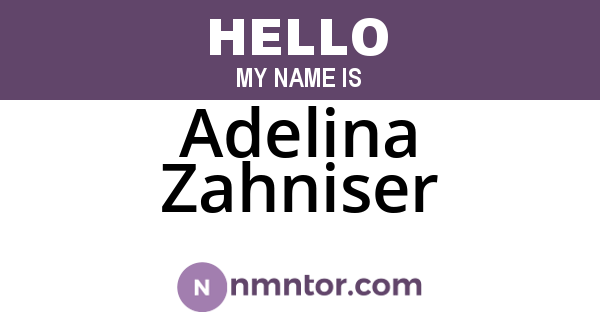 Adelina Zahniser