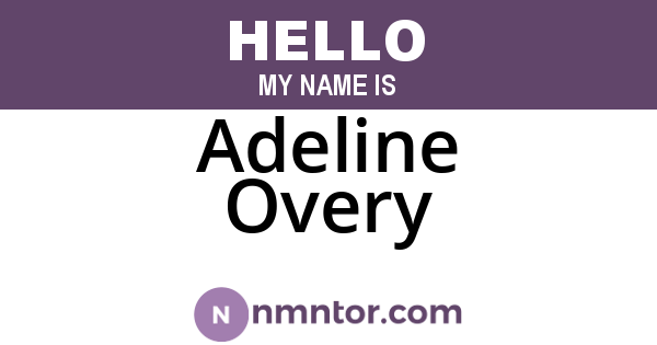 Adeline Overy