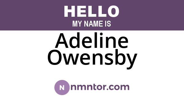 Adeline Owensby