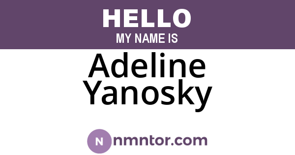 Adeline Yanosky