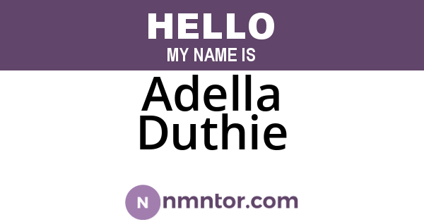 Adella Duthie