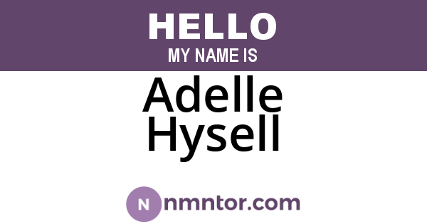 Adelle Hysell