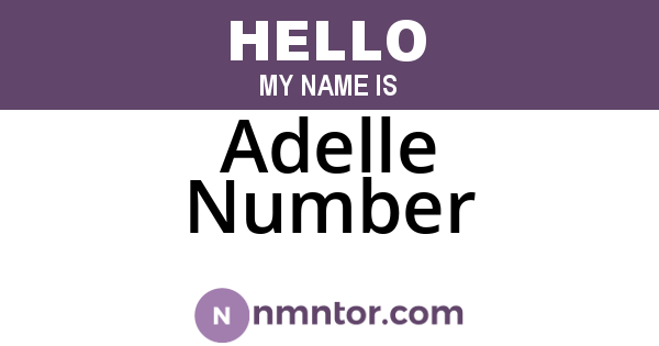 Adelle Number