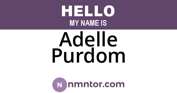 Adelle Purdom