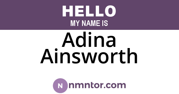 Adina Ainsworth
