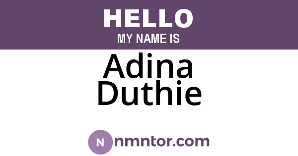 Adina Duthie