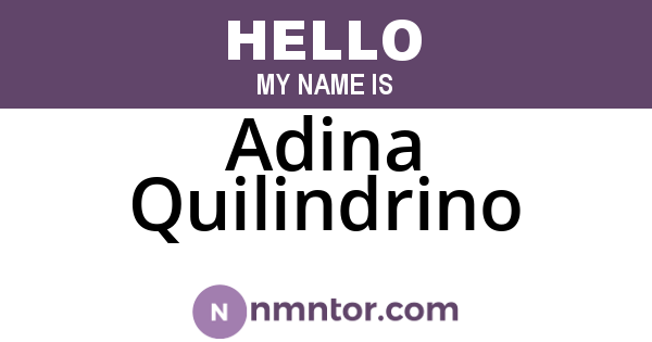 Adina Quilindrino