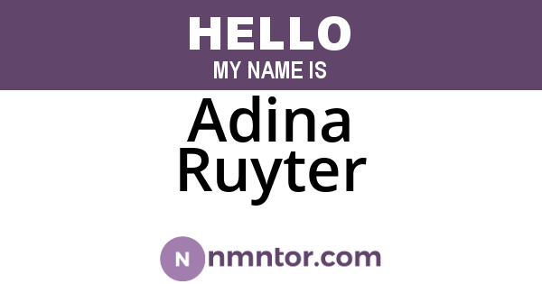 Adina Ruyter