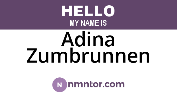 Adina Zumbrunnen